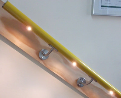 LED lighting in wall mounted handrail