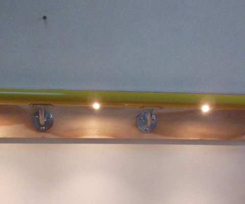 LED's lighting interior wall mounted handrail