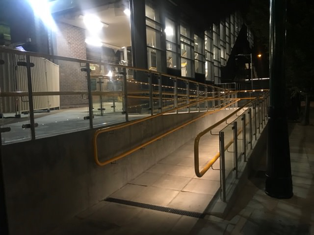 Handrail lighting on ramp