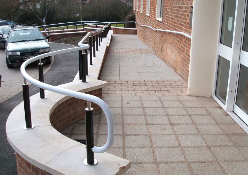 PVC ramp Handrail outside hospital