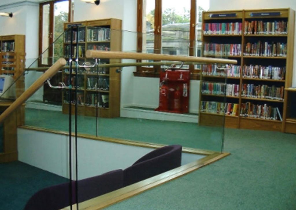 Handrail in library