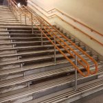 handrails on railway station steps