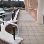 External white warm to touch handrail