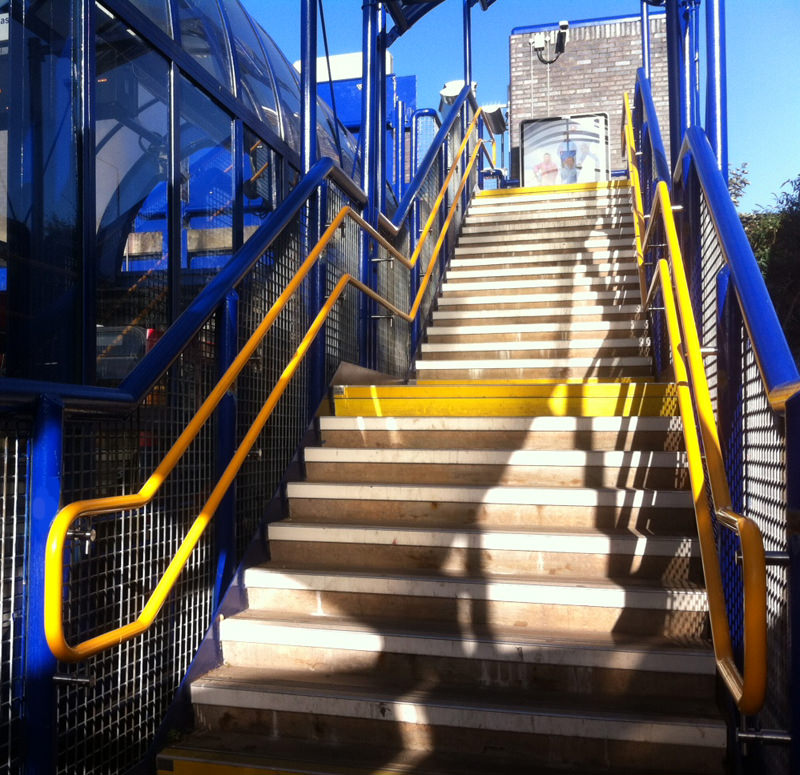 Railway Station handrails for footbridge