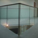 Glass balustrade with stainless steel handrail