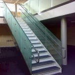Glass balustrade on staircase