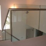 Glass balustrade with stainless steel handrail