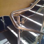 Stainless steel handrail closeup