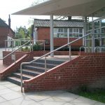 External stainless steel handrail