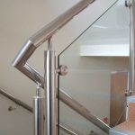 Close up of stainless steel handrail