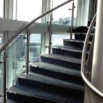 Curved stainless steel handrail