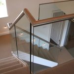 Residential staircase with glass balustrade