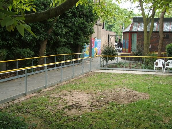 External handrails for hospital garden
