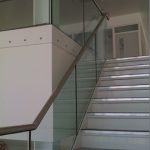 Clear glass balustrade on staircase