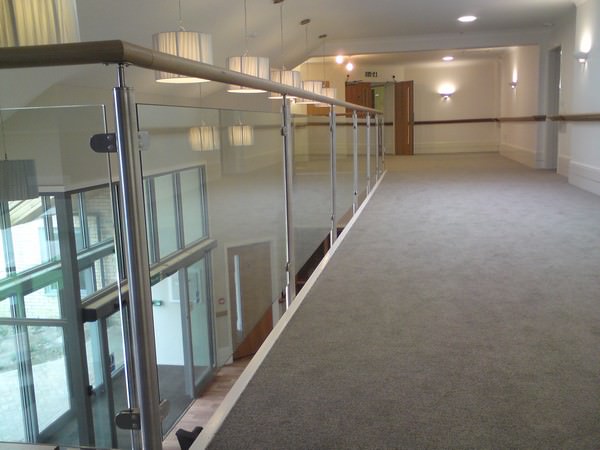 Healthcare Stainless steel and glass balustrade