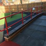 External handrail on ramp