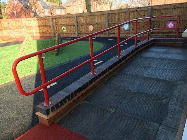 External handrail on ramp