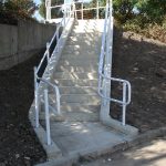 White DDA Handrails on external staircase